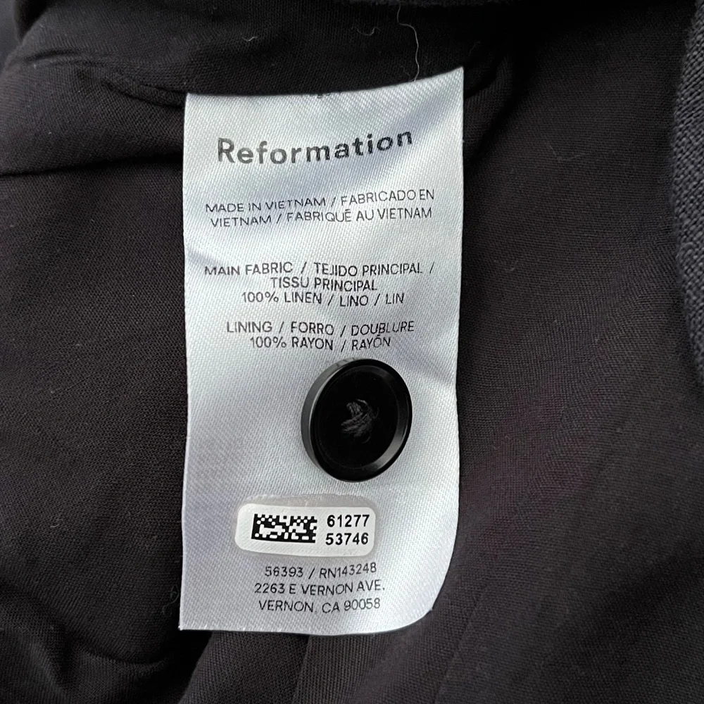 Reformation Delanie Linen Vest Top Black - Picture 7 of 8